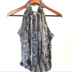 Arden B Snake Print Halter Top M
